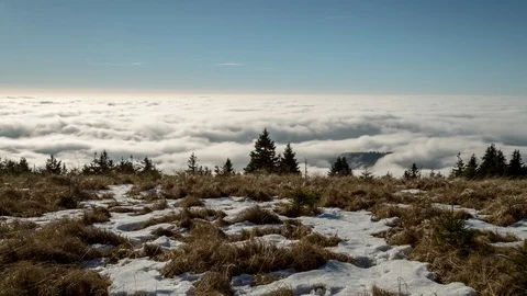 4K Inversion and last snow Stock Footage 119156877