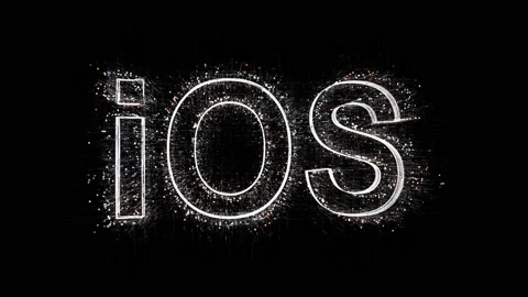 4k IOS word Apple mobile operating system ios,Matrix binary computer code text. Stock Footage 111637410