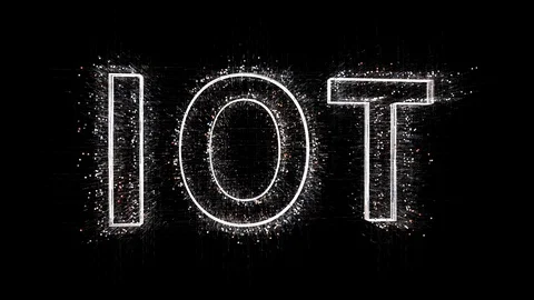 4k IOT Internet of Things word company brand logo,Matrix binary computer code. Stock Footage 113599647