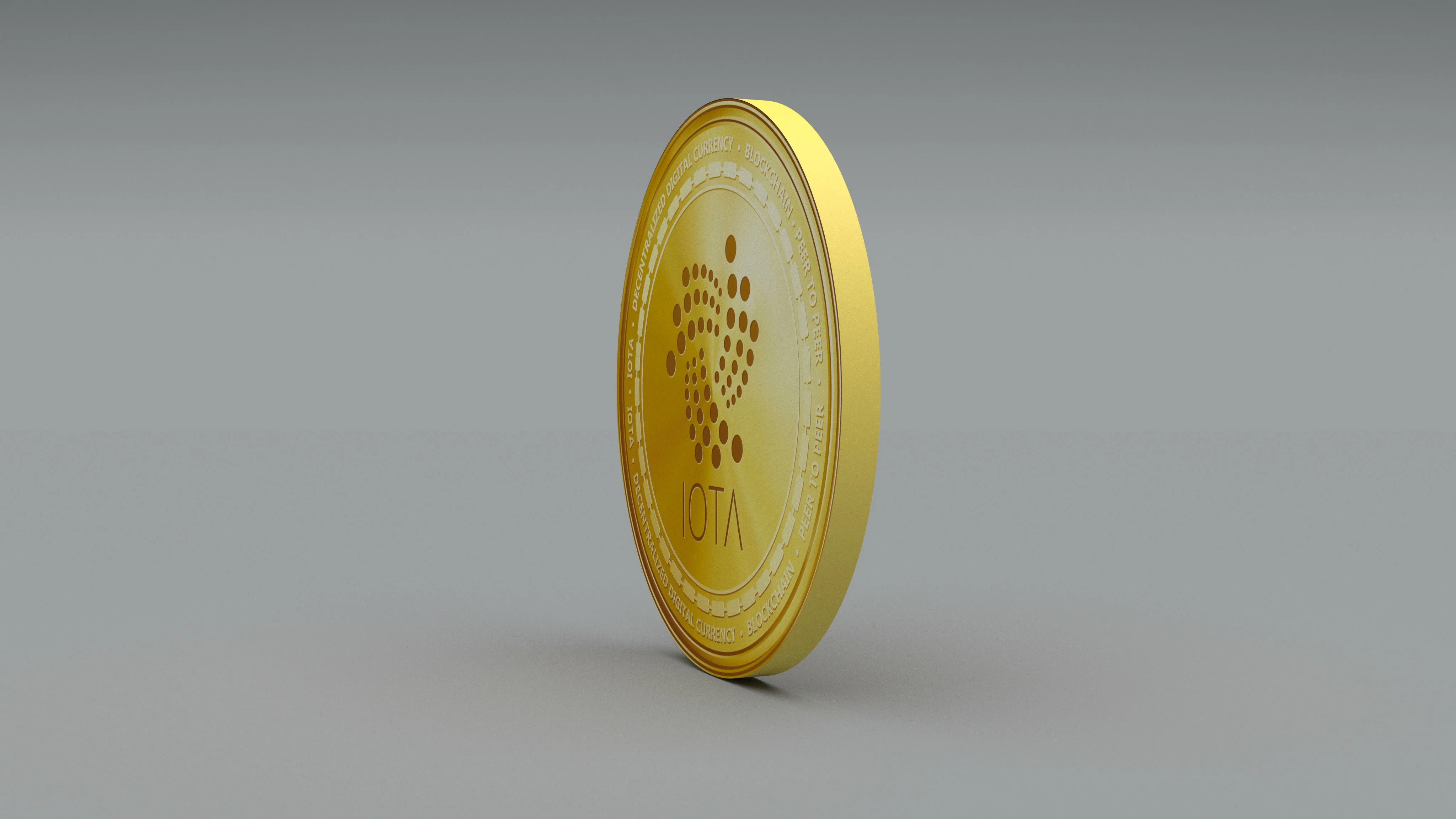 4k IOTA coin IoT Crypto Currency Logo 3D rotate finance monetary business