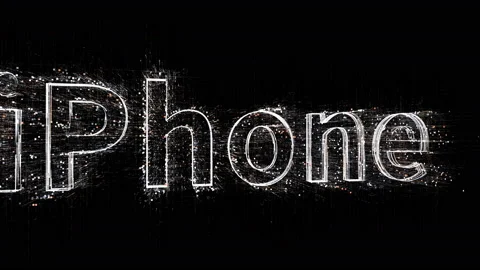 4k iPhone word Mobile phone company brand logo,Matrix binary computer code text Stock Footage 112500741