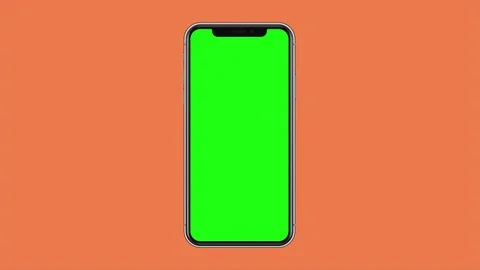 4K iPhone X Blank Green Screen Smart Phone Isolated on Orange Background Vidéo 83116403