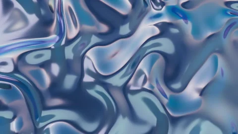 4K Iridescent Liquid Metal Loop – Seamless Holographic Abstract 3D Animation Stock Footage 329399598