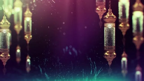 4K Islamic Background Rotating Lantern Stock Footage 232583863