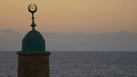 4K Jaffa View At Sunset, Israel Stock Footage 90022502