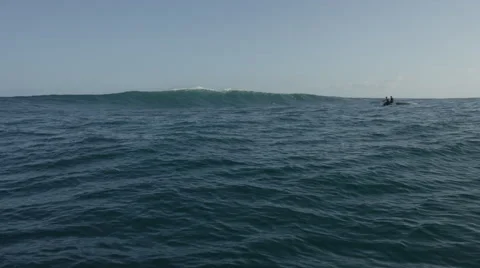 4K: Jaws (Peahi, Maui) Empty Big Wave From Afar on Water Stock Footage 63152668