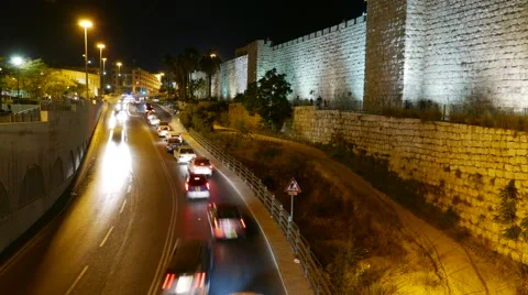 4K Jerusalem Night Time Lapse Stock Footage 52367900