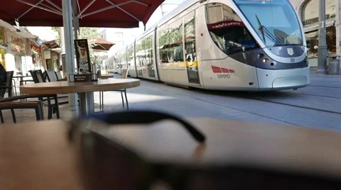 4K Jerusalem's Light Rail 動画素材 51436035
