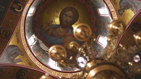 4K, Jesus Christ Artwork, Rack Focus and Arc Motion 스톡 동영상 76199254