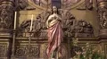 4k Jesus Christ cross in Jesuit college Funchal Madeira tilt up 4k or 4k+ Resolution