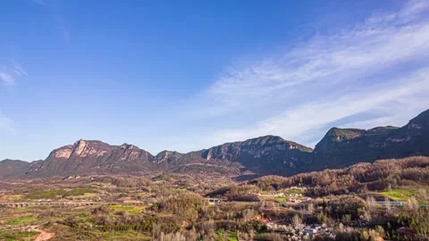 4K Jifeng Mountain, Gansu Longnan, aerial timelapse 스톡 동영상 344091748