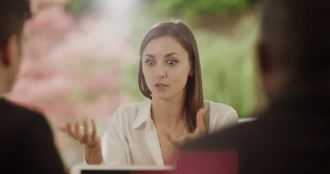 4K Job interview going badly with interviewer pulling a funny expression Stock Footage 109412267