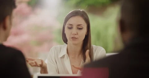 4K Job interview going badly with interviewer pulling a funny expression Stock Footage 110947737