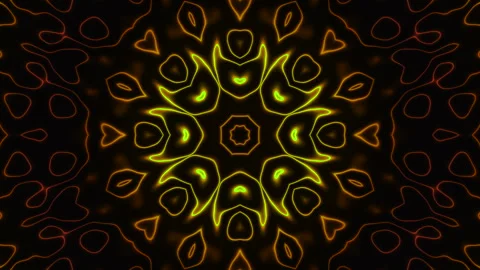 4K Kaleidoscope Loop - Warm Earthy Tones with Yellow, Orange, and Brown Stock Footage 304272546