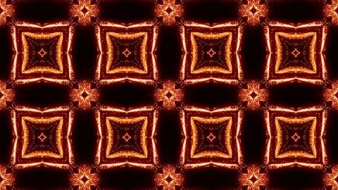 4K kaleidoscope pattern fire color motion graphic. Shine and glow Video stock 123180591
