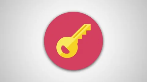 4K - Key icon symbol round logo Stock Footage 61382022