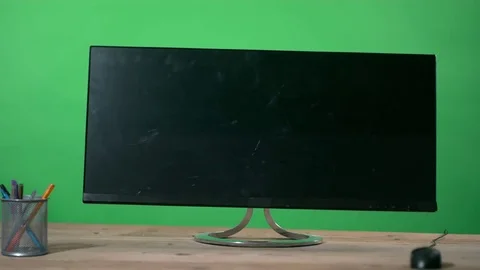 4K Keyboard thrown at computer screen in a rage, shot in super slow motion Video stock 77012021