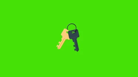 4k keychain icon in center of frame on green screen Stock Footage 289178658