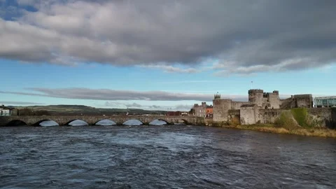 4K King John’s Castle and River Shannon in Limerick Stock Footage 333412818