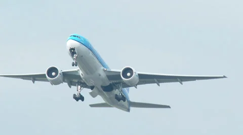 4K KLM 777 taking off Stock Footage 38746778