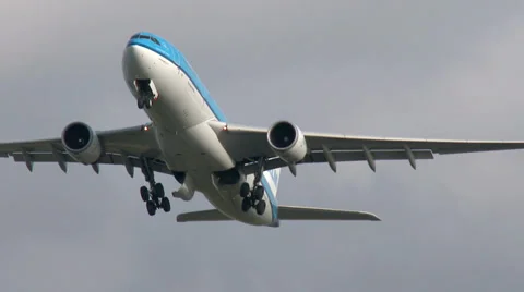 4K KLM Jet takeoff Stock Footage 34856756