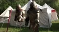 4k Knight's armor at medieval pageant event white tents 4k or 4k+ Resolution