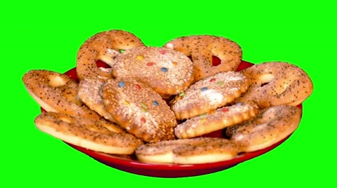 4k knot-shaped biscuits and cookies Video stock 49759877