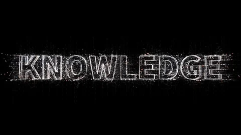 4k KNOWLEDGE word,Matrix binary computer code text design particle animation. Stock Footage 118649369