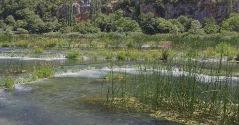 4K Krka river cascade Stock Footage 46028354
