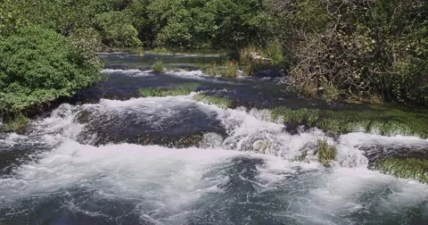 4K Krka river cascade Stock-Footage 46028673