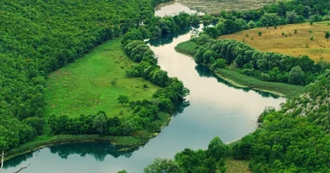 4K Krka river meadows Stock Footage 41713886