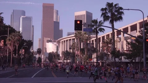 4K LA Marathon Stock Footage 76222070