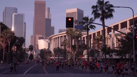 4K LA Marathon Stock Footage 76222079