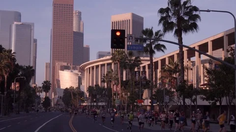 4K LA Marathon Stock Footage 76222081