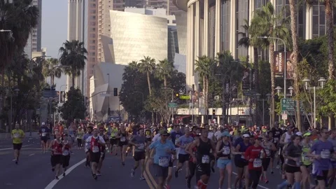 4K LA Marathon Stock Footage 76222121