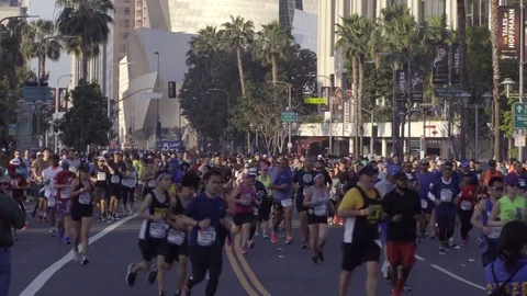 4K LA Marathon Stock Footage 76222142