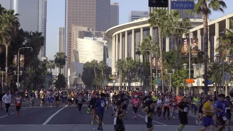 4K LA Marathon Stock Footage 76222153