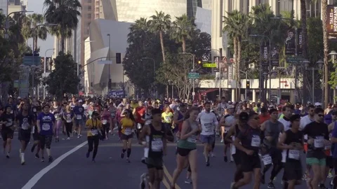 4K LA Marathon17 Video stock 76222342