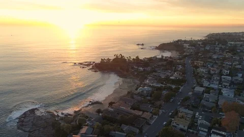 4K Laguna Beach Sunset Stock Footage 70370811