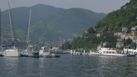 4K Lake Como Harbor Stock Footage 90822610