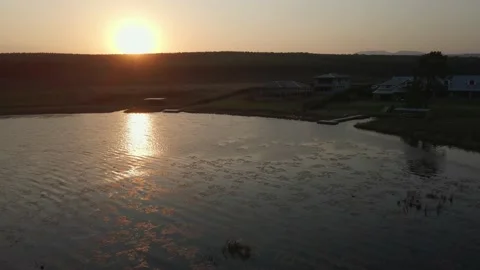 4K Lake House Aerial footage Stock Footage