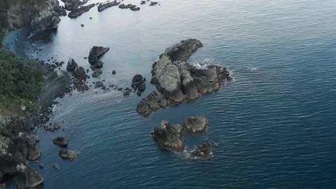 4K Landscape Rocks in the Ocean Stock Footage 106794031