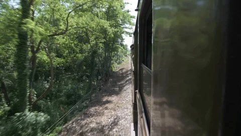 4K landscape through the window of moving train Video stock 90817193
