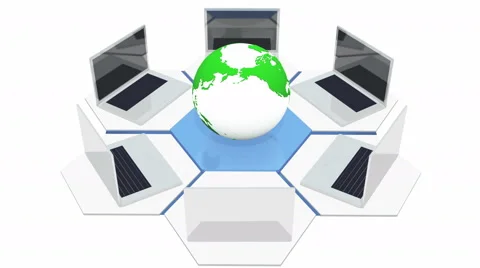 4k laptop around 3d rotate earth,Devices Connecting To Internet,cloud computing 動画素材 65747646