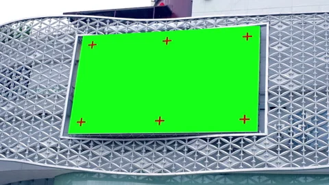 4k Large billboard with a green screen for product or text display. Stock Footage 136992740