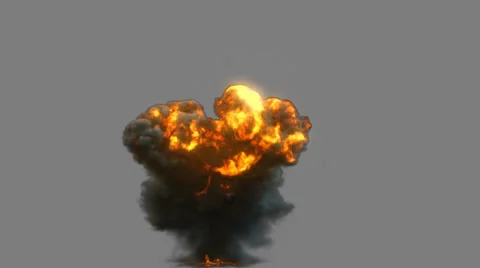 4K Large scale Explosion created Fume fx with Alpha matte. Stock-Footage 63133045