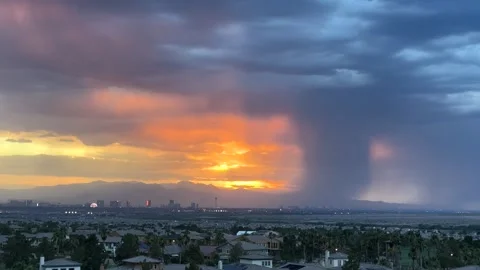 4k Las Vegas sunset lightning storm Stock Footage 279769859