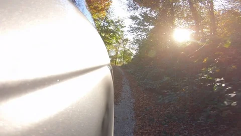 4K LD Low angle shot of the back of the car reflecting the sun Stock Footage 118546872