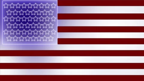 4K Led Light - American Flag Animation Stock Footage 114295401