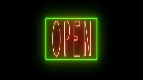 4K Led Light - Open Sign Animation Stock Footage 110826885
